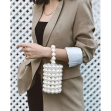 Ravinity Gold Boncuk Detaylı Inci Silindir Çanta