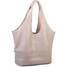 Nas Bag Büyük Boy Salaş Kadın Omuz Çantası Yavrulu Çanta Kum Victoria