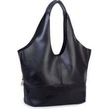 Nas Bag Büyük Boy Salaş Kadın Omuz Çantası Yavrulu Çanta Siyah Victoria