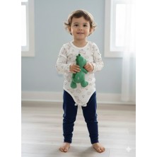 Şimo Butik Kız Erkek Çocuk Bebek Uzun Kollu Çıtçıtlı Body-Badi %100 Organik Pamuk 3.5-4-5-6 Yaş Orta Koyun Ekru