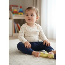 Şimo Butik Kız Erkek Çocuk Bebek Uzun Kollu Çıtçıtlı Body-Badi %100 Organik Pamuk 3.5-4-5-6 Yaş Organik Minnacık Kalpler