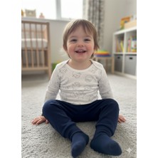 Şimo Butik Kız Erkek Çocuk Bebek Uzun Kollu Çıtçıtlı Body-Badi %100 Organik Pamuk 3.5-4-5-6 Yaş Civciv Beyaz