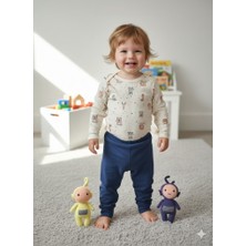 Şimo Butik Kız Erkek Çocuk Bebek Uzun Kollu Çıtçıtlı Body-Badi %100 Organik Pamuk 3.5-4-5-6 Yaş Organik Aslan
