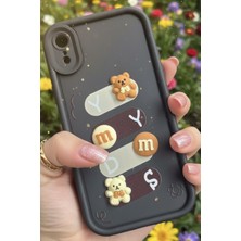 AS Mobile Iphone Xr Uyumlu Kılıf Siyah Renk Ayıcık Figürlü 3D Kamera Korumalı Darbe Emici Yumuşak Silikon Kapak