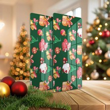 Decovetro Cam Kahve Sofra Sunum Tablası 2'li Set Noel Yılbaşı Desenli 30 x 15 cm