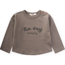 Nakışlı Sweatshirt 1-5 Yaş Vizon