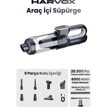 Harvox 20000PA Güçlü Vakum Araç Süpürgesi 6000MAH Bataryalı Üflemeli ST6699A+