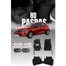 Stiloto Renault Clio 5 Hatchback Benzinli (2019 ve Sonrası) 8d Deri Havuzlu Oto Paspas | Tam Koruma