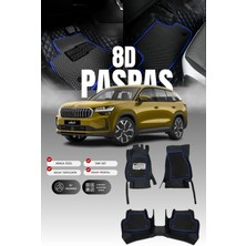 Stiloto Skoda Kodiaq Benzin,dizel (2024 ve Sonrası) 8d Deri Havuzlu Oto Paspas | Tam Koruma & Hızlı Montaj