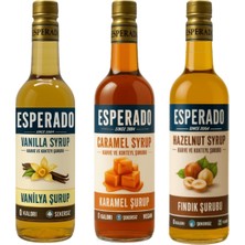 Esperado  ŞEKERSİZ-SUGAR FREE - VANİLYA*KARAMEL*FINDIK AROMALI KAHVE ŞURUBU - 3 LÜ SET- 3  AD.x 750 ml