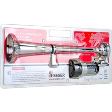 Seger - 83KM Marin Kompresörlü Korna 24V, Krom Borulu