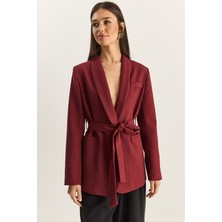 Shade Kadın Şal Yaka Astarlı Kuşaklı Blazer Ceket
