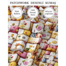 Fabricstown %100 Pamuk Saten Patchwork Kumaş – 155×100 cm – Dikiş ve Dıy Için