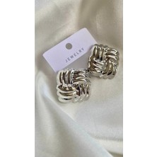 H&S Aksesuar Kare Sarmal Gold Küpe