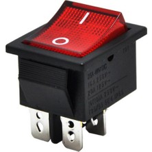 Demir Led Kare Geniş Işıklı On-Off Anahtar 30A Kırmızı 4 Pinli Kare Geniş Işıklı Switch (5 Adet)