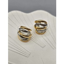 Duru Aksesuar Vip Seri Çift Renkli Çoklu Görünümlü Küpe