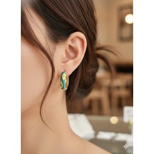 Duru Aksesuar Vip Seri Mineli Halka Küpe