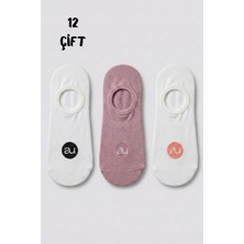 Allunique Penye Pamuk 12'li Koyu Pembe Asorti Görünmez Sneaker Çorap