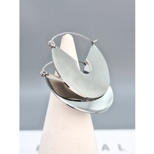 Duru Aksesuar Çelik Gümüş Renk Tasarım Küpe