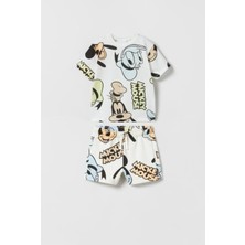 Leona Luxe  Disny  Baskılı Şortlu Takım