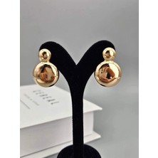 Duru Aksesuar Vip Seri Rosegold Renk Çift Daire Model Tasarım Küpe