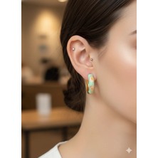 Duru Aksesuar Vip Seri Mineli Halka Küpe