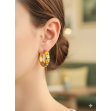 Duru Aksesuar Vip Seri Mineli Halka Küpe