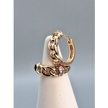 Duru Aksesuar Vip Seri Rosegold Renk Zincir Model Halka Küpe