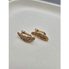 Duru Aksesuar Vip Seri Gold Renk Yaprak Model Küpe