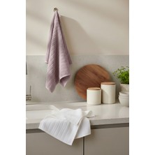 Class Microcotton 30X50 cm 2'li El-Yüz / Mutfak Havlu Seti Gül Kurusu / Ekru