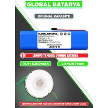 Global Batarya Lenovo T1 Uyumlu Akıllı Robot Süpürge Bataryası 14.4V 5200MAH Pil (Orijinal Kapasite)