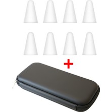 Microcase 2in1 Set Stylus Pen Kılıfı + Apple Pencil Uyumlu 8in1 Kalem Ucu Koruyucu Beyaz AL5403TTT