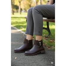 Fort 906233 Toka Detaylı Lastik Taban Fermuarlı Kadın Bot