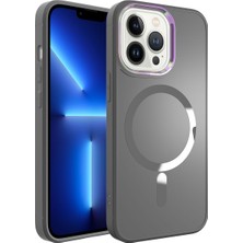 Akare Apple iPhone 13 Pro Kılıf Magsafe Wireless Şarj Özellikli Akre Stil Kapak-Siyah