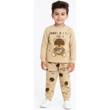 Zm Kids Littlebear Erkek Çocuk Ayıcık Desenli Pijama Takımı
