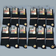 Dündar Plus Dikişsiz Viloft Kışlık Erkek Termal Orap 12 Adet Siyah