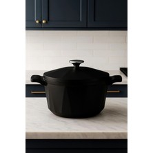 Cocinero 3119 Döküm Tencere 24 cm Kuvars Siyah