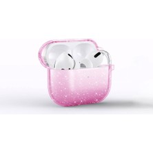Akare Airpods 3. Nesil Uyumlu Akre Allstar Airbag 32 Parlayan Simli Saydam Renkli Kılıf-Pembe