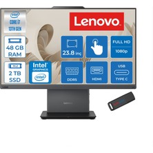 Lenovo Thinkcentre Neo 50A 24 Gen5 Intel Core I7-13620H 48GB Ddr5 2tb SSD Freedos UHD Graphics 23.8 Inç Fhd (1920X1080) IPS 250NITS All In One Bilgisayar TC12SCA0CNTRF24 + Zetta Flash Bellek