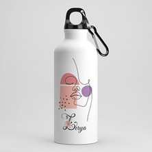 Zerya Isme Özel Kadın Çizimli Kancalı Su Matarası - 600 Mlt