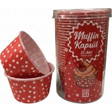 Bens Muffin Kek Kapsülü Kırmızı Puantiyeli P25 Adet - 50X39H Mmp