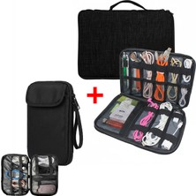 Microcase 2in1 Stylus Dokunmatik Kalem Kılıfı + Çok Gözlü Organizer Çanta AL5393