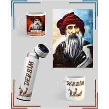 Zerya Dersim Temalı Kupa ve Termos - Seyit Rıza Resimli Poster ve Kupa Bardak (2 Kupa 1 Poster 1 Termos)