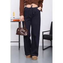 İmaj Butik Mavi Geniş Paça Denim Pantolon