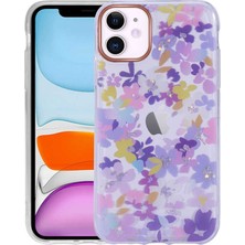 Akare iPhone 11 Kılıf Desenli Simli Sert Akre Inka Kapak-No4