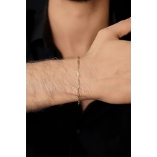 Fiyonk Kuyumculuk 14 Ayar Altın Ataç Zincir Erkek Bileklik 2.30 mm