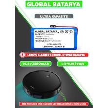 Global Batarya Lenovo Robot Vacuum Cleaner E1 Uyumlu Robot Süpürge Bataryası 14.4V 3500mAh Li-ion Pil (Ultra Kapasite)