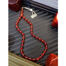 Anemore Collection Ateş Kehribar Tesbih Kapsül Kesim