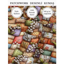 Fabricstown %100 Pamuk Saten Patchwork Kumaş – 155×100 cm – Dikiş ve Dıy Için
