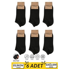 Armillia Dimoda Kadın Topuk Silikonlu 6'lı Siyah Çorap (Ayaktan Çıkmaz)